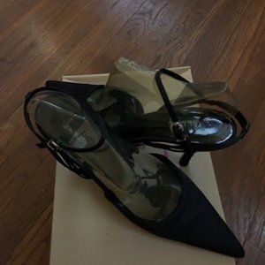 Black Satin Pump w/ crystal buckle